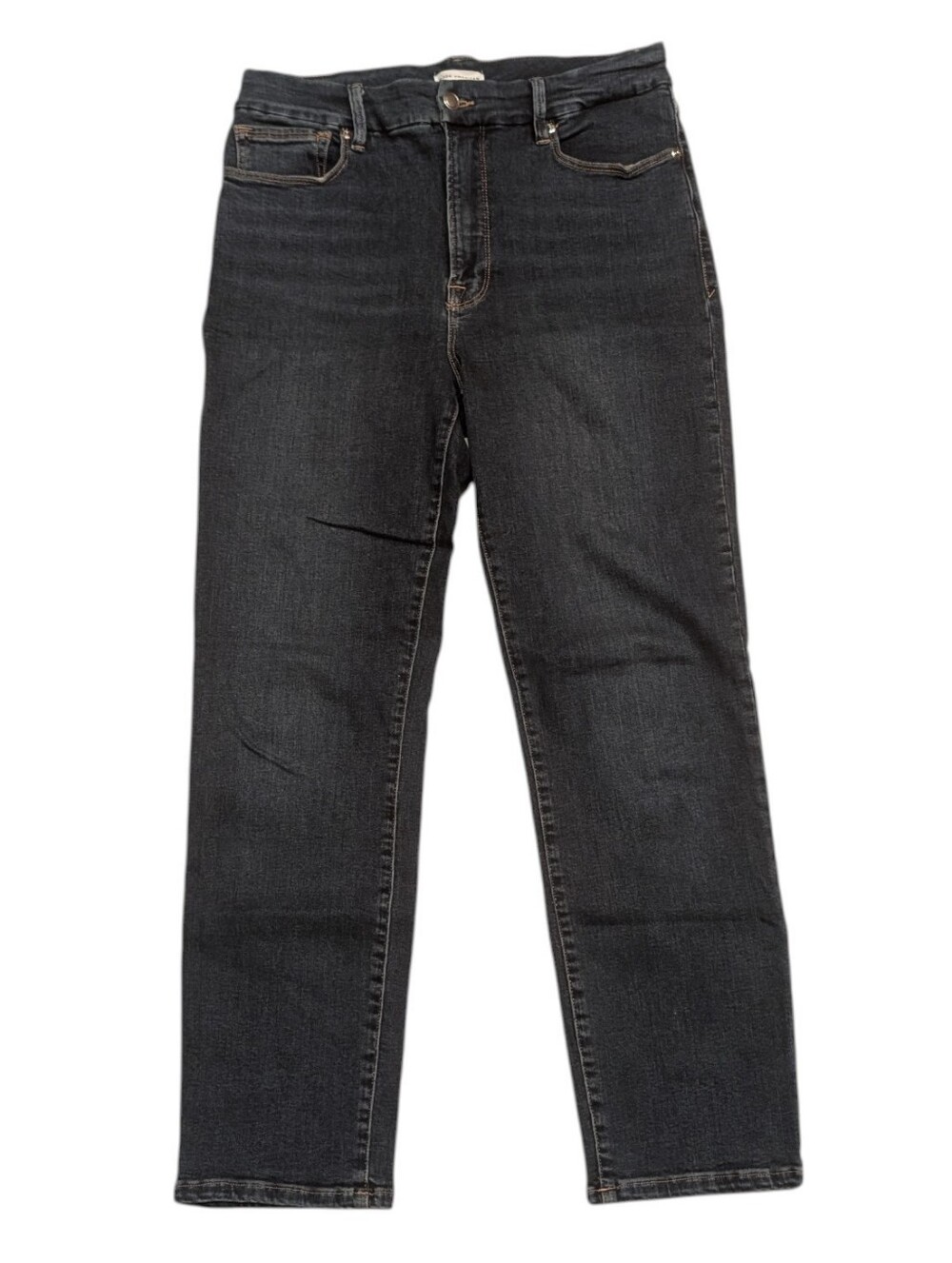 Good American High Rise Dark Wash Stretch Slim Leg Jeans Size 10/30